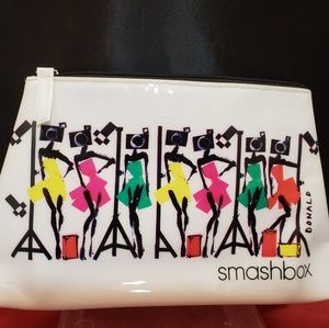 smashbox white vinyl makeup/cosmetic bag